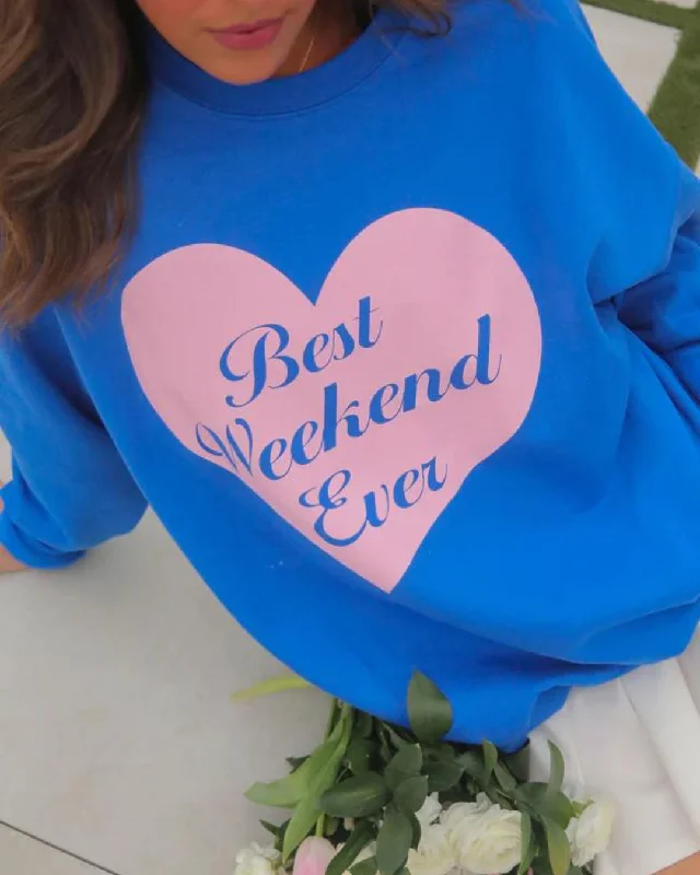 Best Weekend Ever Sweatshirt Hoodie with Drawcord Adjustable Secure