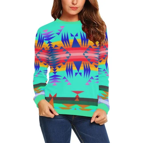 Between the Mountains Spring Crewneck Sweatshirt for Women Hoodie with Puffed Sleeves Voluminous Trendy Between the Mountains Spring Crewneck Sweatshirt for Women Hoodie with Puffed Sleeves Voluminous Trendy