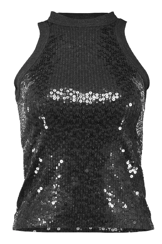 Pailette Tank - Anthracite print tank top