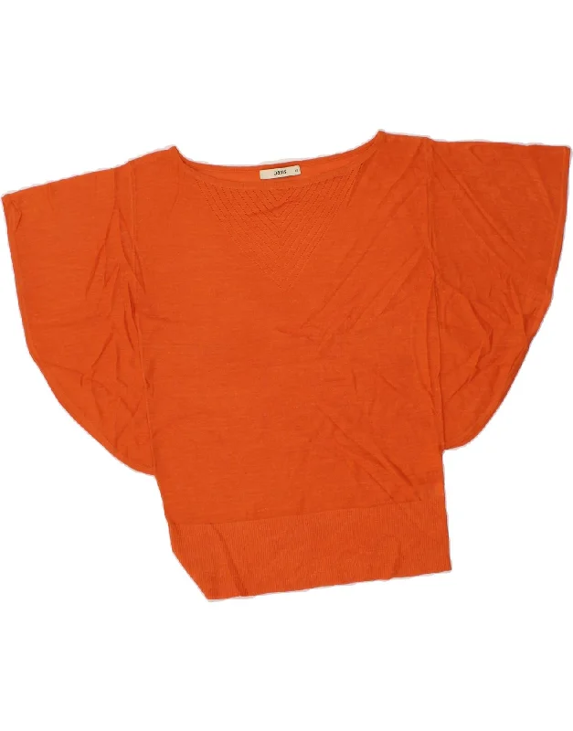 OASIS Womens Batwing Boat Neck Jumper Sweater UK 6 XS Orange Acrylic Cashmere Blend Cotton Blend Poly Blend