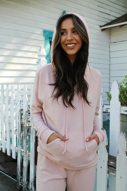 MG L/S Hoodie pink smoke Hoodie with Bell Sleeves Flared Feminine
