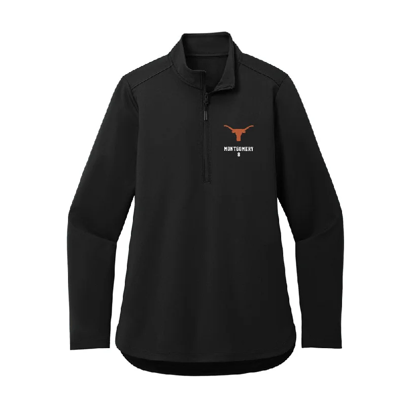 Texas - NCAA Women's Soccer : Carly Montgomery - Women's Premium Quarter Zip Jacket Ribbed Jacket Pleated Jacket Ruffled Jacket