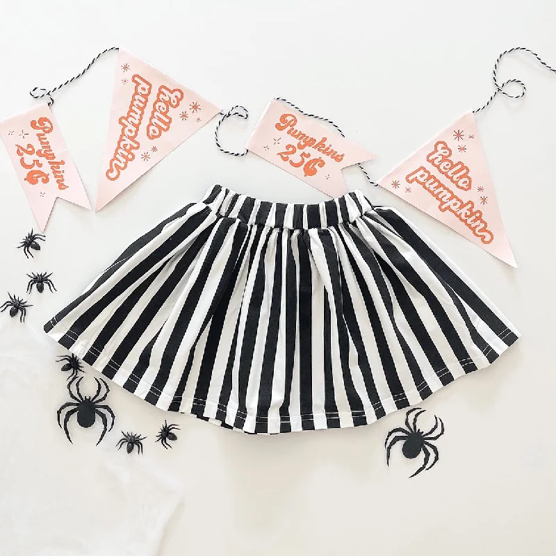 Preorder GLK0030 NO MOQ black and white striped skirt vintage skirt charm