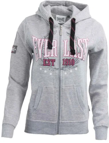 Everlast Womens Grey Heritage Zip Hoodie Jacket Hoodie with Drop Shoulder Relaxed Streetwear Everlast Womens Grey Heritage Zip Hoodie Jacket Hoodie with Drop Shoulder Relaxed Streetwear