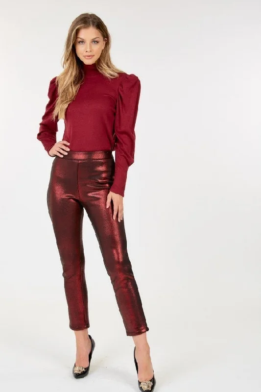 Animal Skin Vinyl Ankle Pants Soft Stretch Leggings