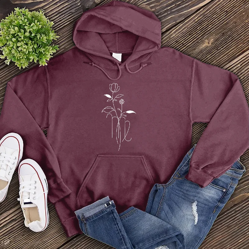 Virgo Floral Symbol Hoodie Graphic Hoodie Design Print