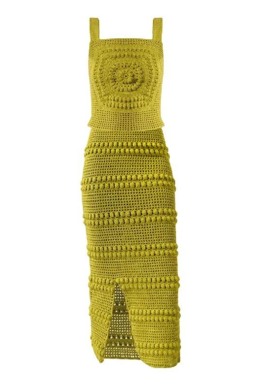 LIME GREEN KNITTED JUBILEE TOP AND SKIRT SET corduroy skirt cozy