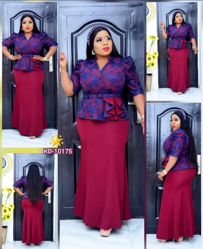 Two-toned belted long dress Tunics Fall fleece
