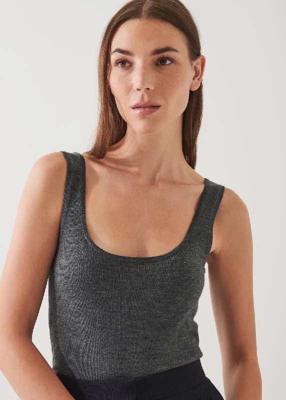 Superfine Merino Fitted Tank sleep tank top