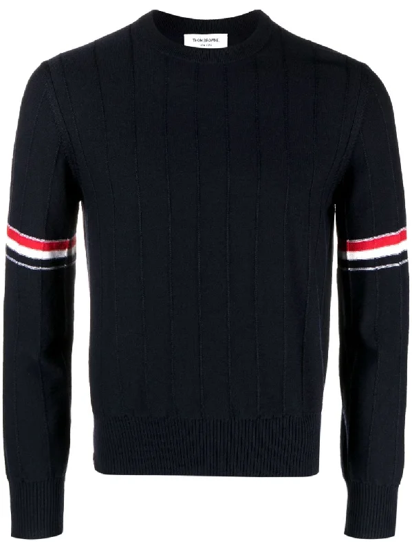 Thom Browne Sweaters Blue Handmade Hand-knitted Hand-woven