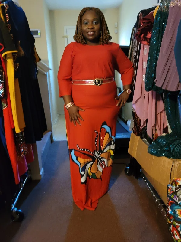 Belted Red dress Shift Classic Vintage