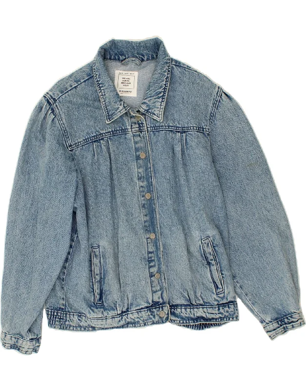 PULL & BEAR Womens Denim Jacket UK 18 XL Blue Cotton Jersey Jacket Tulle Jacket Batik Jacket PULL & BEAR Womens Denim Jacket UK 18 XL Blue Cotton Jersey Jacket Tulle Jacket Batik Jacket