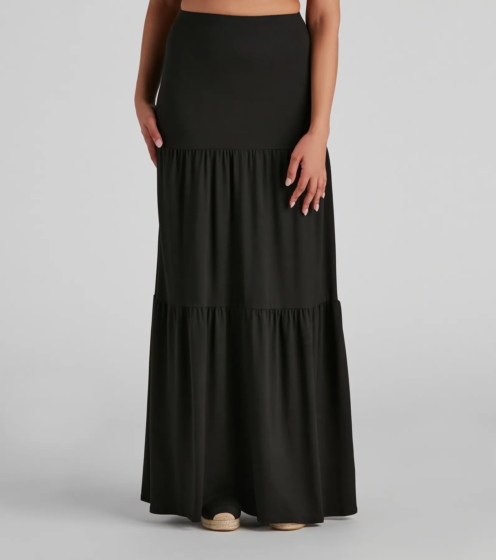 Let's Get Together Tiered Maxi Skirt lace skirt intricate