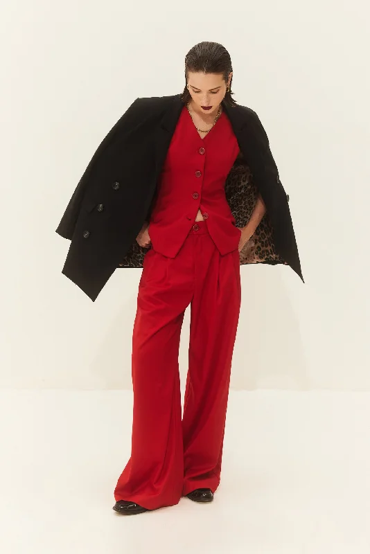 CHAMELEON PANTS RED Modern Bootcut Pants