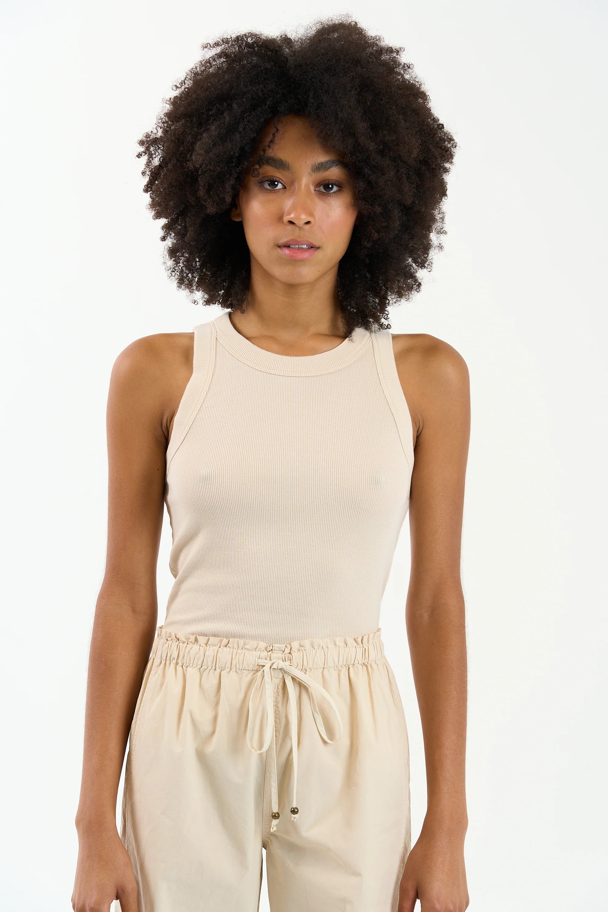 Turner Tank in Natural cutout tank top