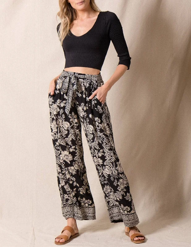 Adeline Flowy Pants Formal Linen Trousers