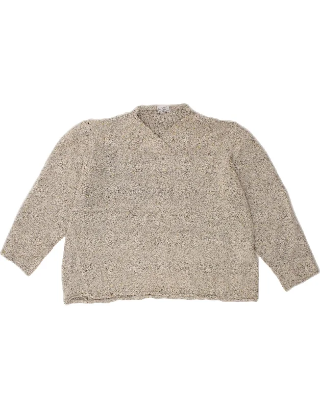 COLUMBIA Womens 3/4 Sleeve V-Neck Jumper Sweater UK 18 XL Grey Flecked Elegant Classic Vintage COLUMBIA Womens 3/4 Sleeve V-Neck Jumper Sweater UK 18 XL Grey Flecked Elegant Classic Vintage