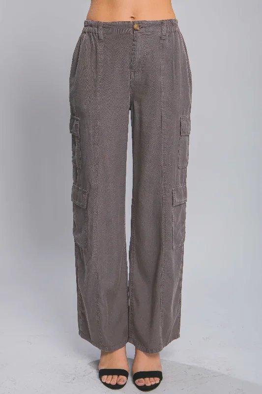 Full-length Pants With Cargo Pockets Casual Skinny Fit Pants