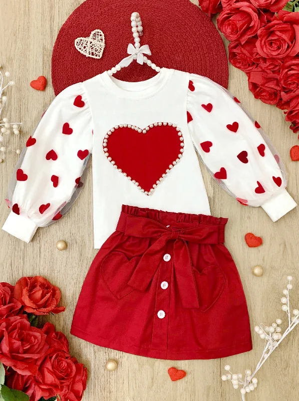 So Loved Tulle Sleeve Top and Skirt Set cashmere skirt fine
