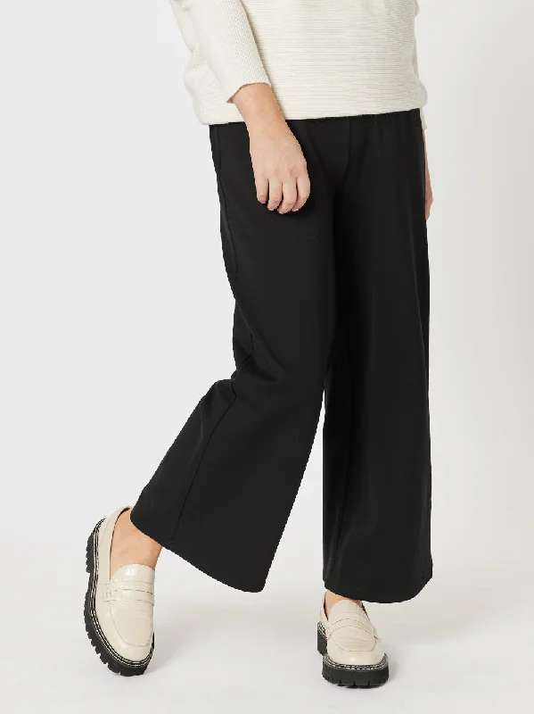 Kimmy Ponte Wide Leg Pant - Black Formal Dress Pants