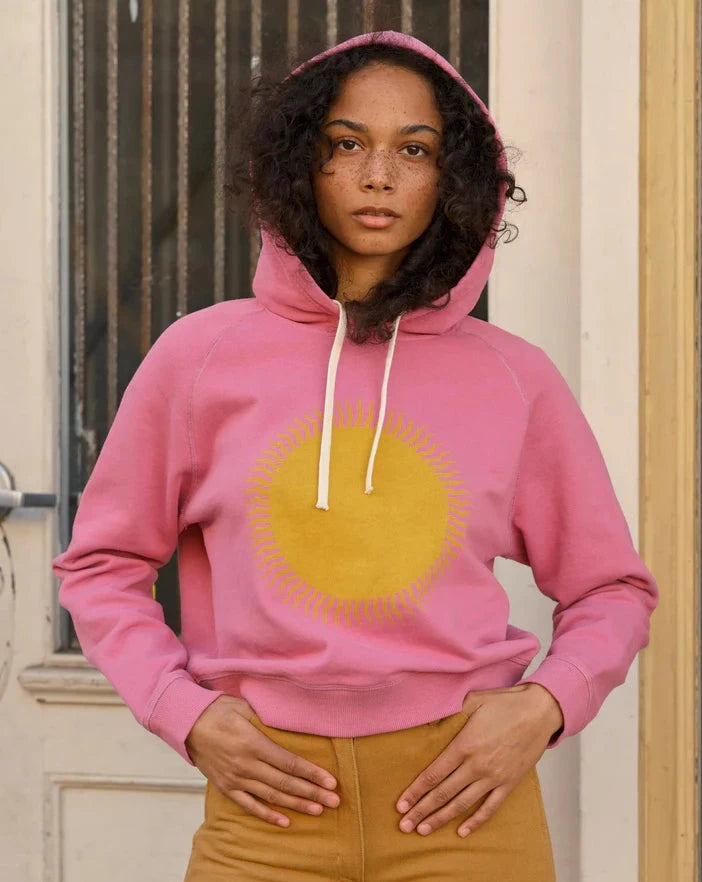 Country Sun Hoodie in Passion Berry Hoodie with Cuffed Sleeves Snug Secure