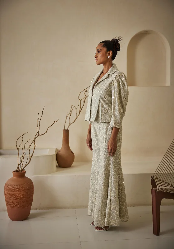 Chikankari Bootcut Pants Fashionable Tapered Leg Pants