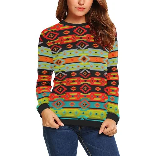 Adobe Kiva Crewneck Sweatshirt for Women Hoodie with Tied Waist Feminine Flattering