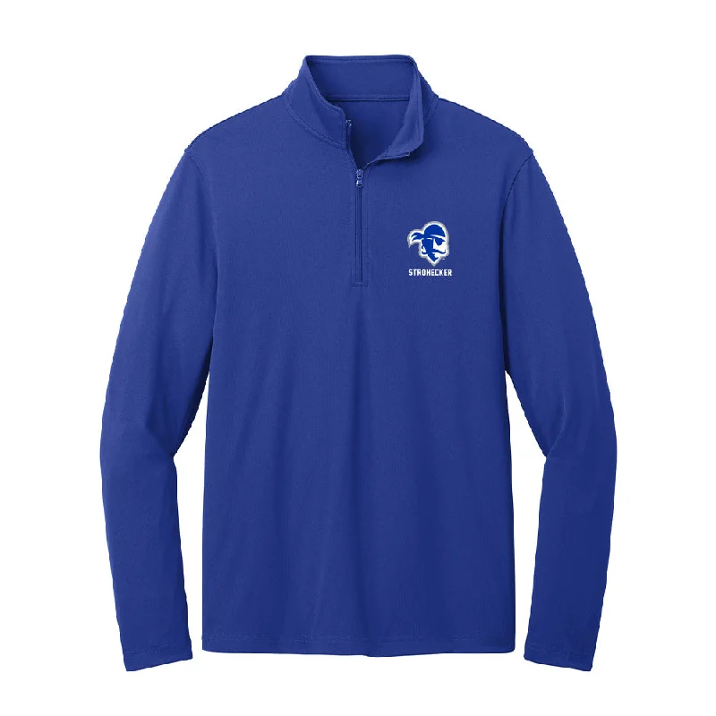 Seton Hall - NCAA Women's Soccer : Avery Strohecker - Lightweight Quarter Zip Jacket Welt Pockets Slit Pockets Flap Pockets Seton Hall - NCAA Women's Soccer : Avery Strohecker - Lightweight Quarter Zip Jacket Welt Pockets Slit Pockets Flap Pockets