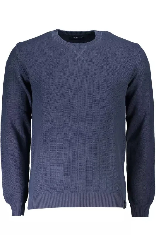 Blue Cotton Men Sweater Bright Pastel Dark