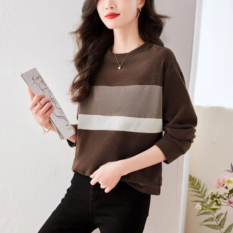 Fashionable All-matching Simple Daily Casual Sweatshirt Women Hoodie with Lining Warm Insulated