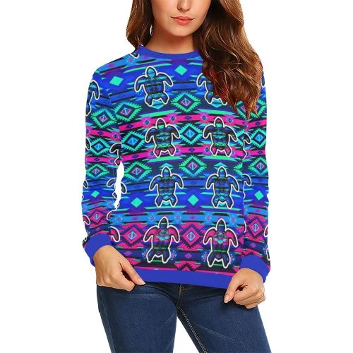 Adobe Sunset Turtle Crewneck Sweatshirt for Women Hoodie with Toggle Buttons Decorative Unique Adobe Sunset Turtle Crewneck Sweatshirt for Women Hoodie with Toggle Buttons Decorative Unique