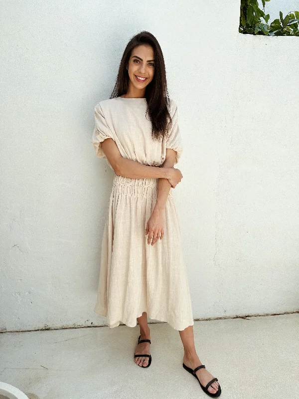 EBONY TOP & SKIRT TWO PIECE SET - SAND denim skirt trendy