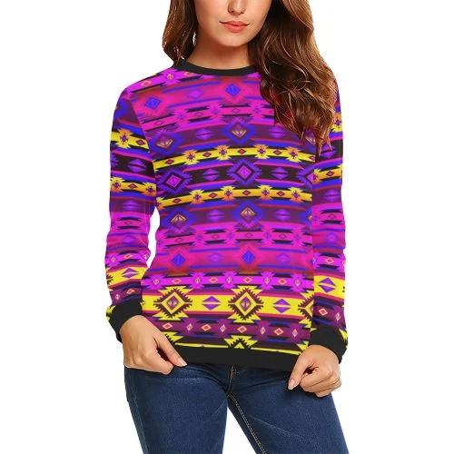Adobe Hunt Crewneck Sweatshirt for Women Hoodie with Hem Embroidery Detailed Premium Adobe Hunt Crewneck Sweatshirt for Women Hoodie with Hem Embroidery Detailed Premium
