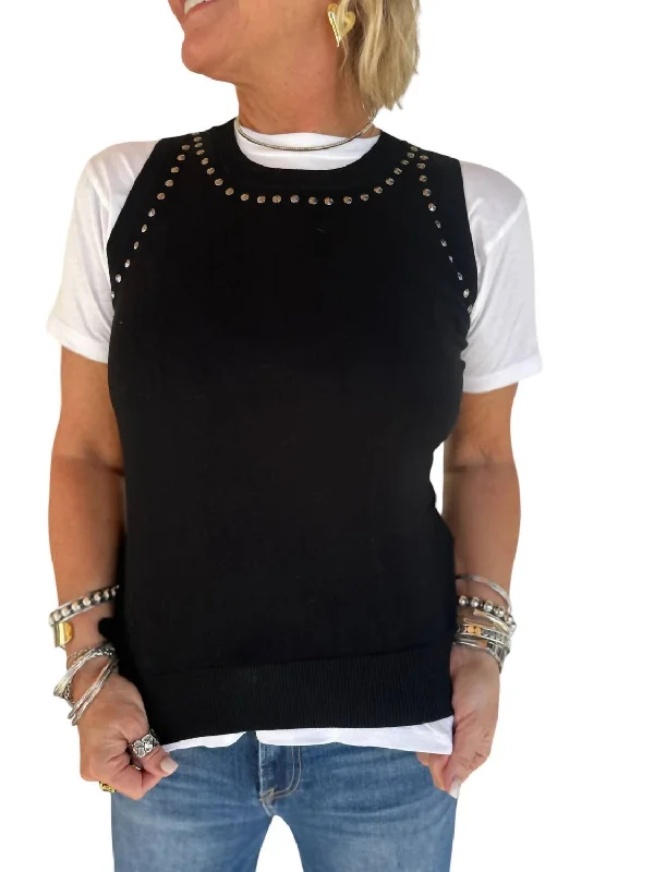 Be Serious Studded Tank Top In Black chic tank top