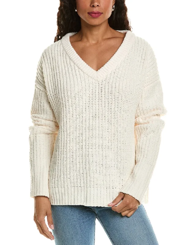 LaBiz Chenille Sweater Houndstooth Herringbone Solid