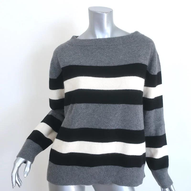 Gucci Striped Boatneck Sweater Gray/Cream Size Extra Small Chenille Blend Fleece Blend Nylon Blend Gucci Striped Boatneck Sweater Gray/Cream Size Extra Small Chenille Blend Fleece Blend Nylon Blend