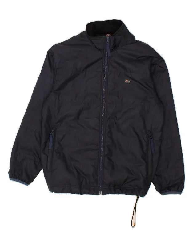 VINTAGE Womens Windbreaker Jacket UK 14 Medium Navy Blue Polyester Denim Fabric Leather Fabric Suede Fabric VINTAGE Womens Windbreaker Jacket UK 14 Medium Navy Blue Polyester Denim Fabric Leather Fabric Suede Fabric