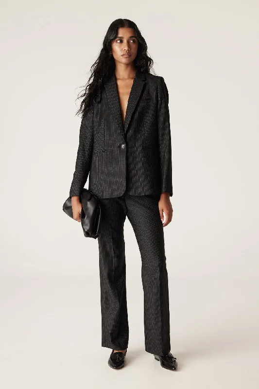 Baxter Pinstripe Pant - Black Pinstripe Classic Cropped Pants