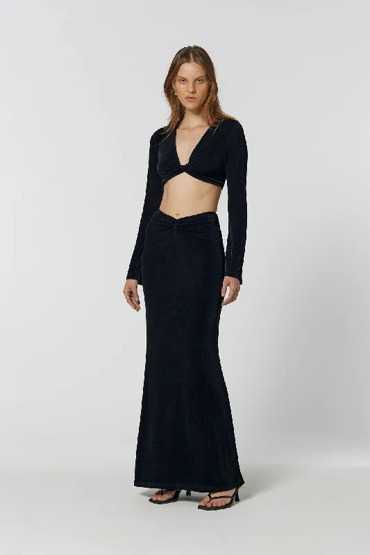 Kianna Anderson Skirt - Black wool skirt sturdy