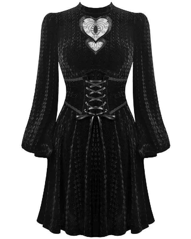 Dark In Love Dionyza Gothic Velvet Cincher Corset Dress Tunics Seasonal trendy