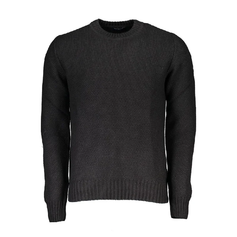 Gray Cotton Men Sweater Elegant Classic Vintage