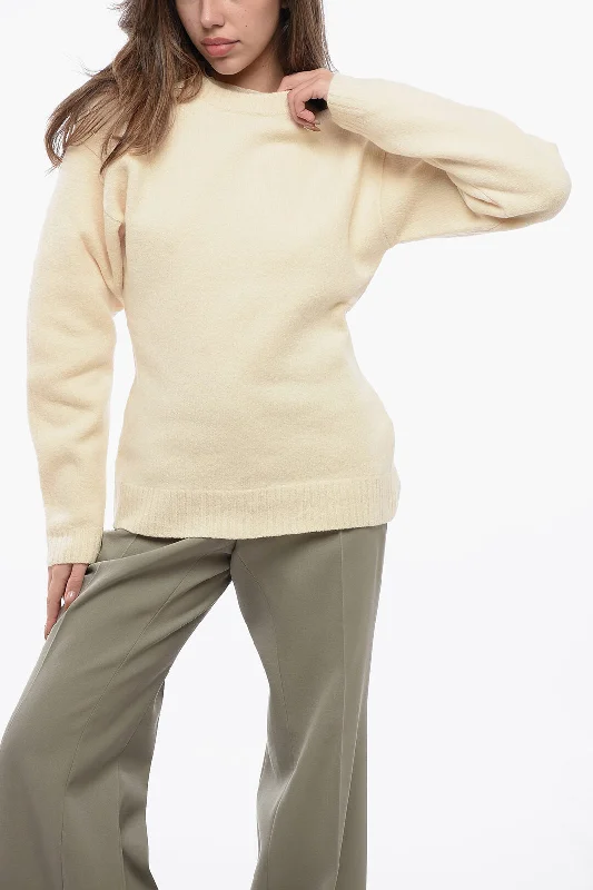 Jil Sander Wool Crewneck Sweater Open Front Closed Front Wrap Front