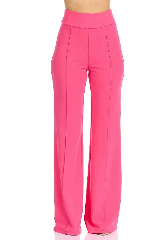 Front-line Flared Leg Design Solid Pants Elegant Dress Pants