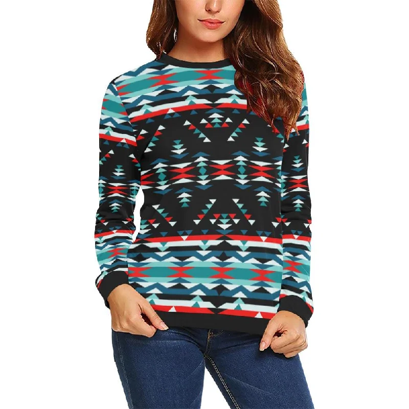 Visions of Peaceful Nights Crewneck Sweatshirt for Women Hoodie with Hem Embroidery Detailed Premium Visions of Peaceful Nights Crewneck Sweatshirt for Women Hoodie with Hem Embroidery Detailed Premium