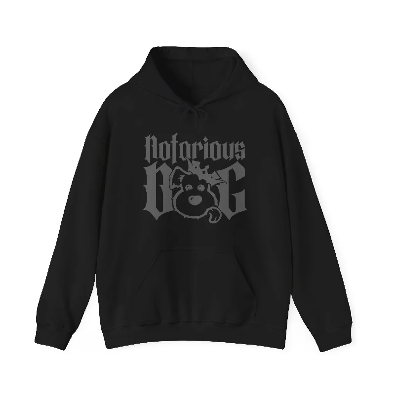 Notorious DOG Hoodie Hoodie with Hem Raw Edge Edgy Unfinished