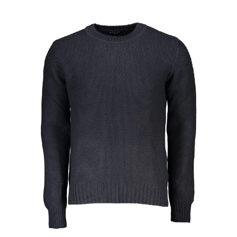 Blue Cotton Men Sweater Casual Formal Business