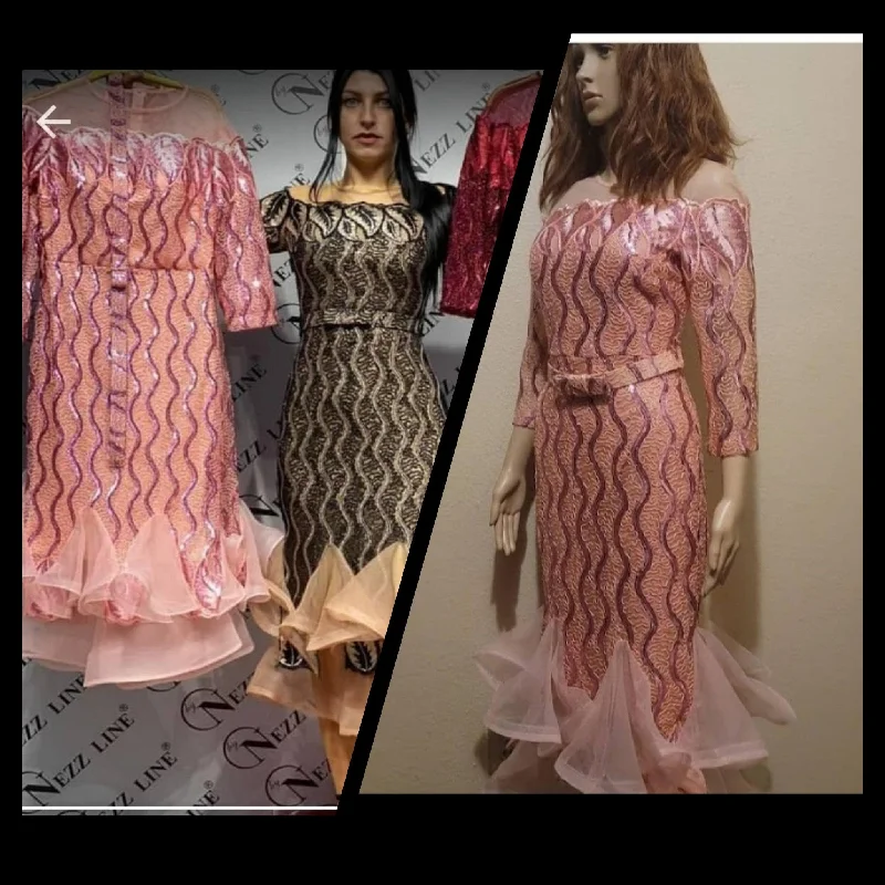 Belted pink lace dress Tunics Occasion special