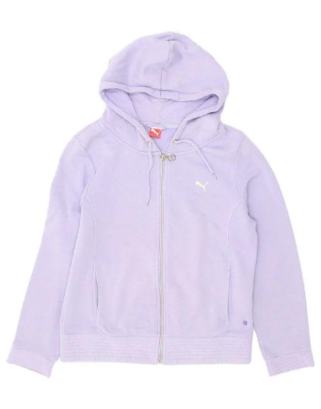 PUMA Womens Zip Hoodie Sweater UK 16 Large Purple Cotton Collared Crew Neck Turtle Neck PUMA Womens Zip Hoodie Sweater UK 16 Large Purple Cotton Collared Crew Neck Turtle Neck