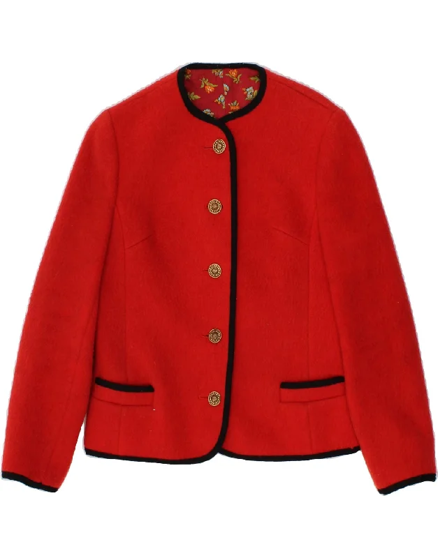 VINTAGE Womens 5 Button Blazer Jacket EU 38 Medium Red Wool Cardigan Sweater Pullover VINTAGE Womens 5 Button Blazer Jacket EU 38 Medium Red Wool Cardigan Sweater Pullover