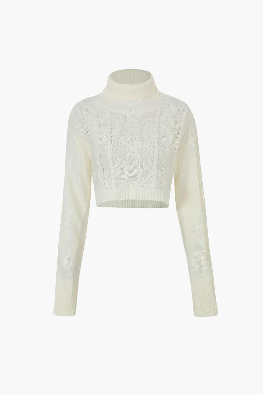 Turtleneck Cable Sweater Hooded Sweater Collared Sweater Shawl Collar